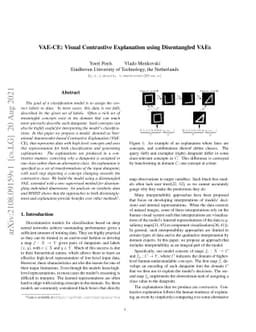 VAE-CE: Visual Contrastive Explanation using Disentangled VAEs