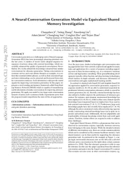 A Neural Conversation Generation Model via Equivalent Shared Memory
  Investigation