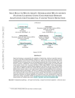 Self-Rule to Multi-Adapt: Generalized Multi-source Feature Learning
  Using Unsupervised Domain Adaptation for Colorectal Cancer Tissue Detection
