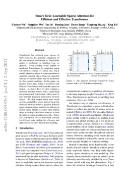 Smart Bird: Learnable Sparse Attention for Efficient and Effective
  Transformer