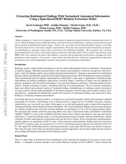 Extracting Radiological Findings With Normalized Anatomical Information
  Using a Span-Based BERT Relation Extraction Model