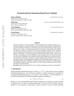 Practical and Fast Momentum-Based Power Methods