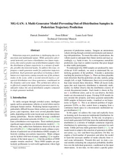MG-GAN: A Multi-Generator Model Preventing Out-of-Distribution Samples
  in Pedestrian Trajectory Prediction