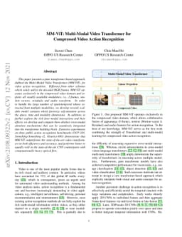 MM-ViT: Multi-Modal Video Transformer for Compressed Video Action
  Recognition