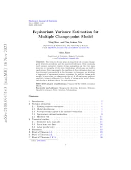 Equivariant Variance Estimation for Multiple Change-point Model