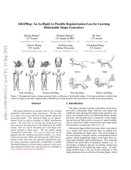 ARAPReg: An As-Rigid-As Possible Regularization Loss for Learning
  Deformable Shape Generators