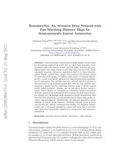 BoundaryNet: An Attentive Deep Network with Fast Marching Distance Maps
  for Semi-automatic Layout Annotation