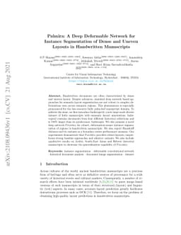 Palmira: A Deep Deformable Network for Instance Segmentation of Dense
  and Uneven Layouts in Handwritten Manuscripts