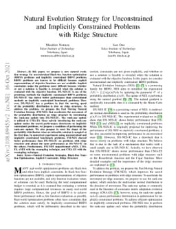 Natural Evolution Strategy for Unconstrained and Implicitly Constrained
  Problems with Ridge Structure