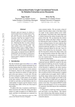 A Hierarchical Entity Graph Convolutional Network for Relation
  Extraction across Documents