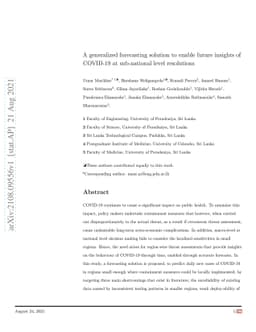 A generalized forecasting solution to enable future insights of COVID-19
  at sub-national level resolutions