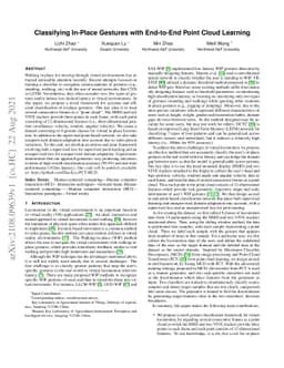 Classifying In-Place Gestures with End-to-End Point Cloud Learning
