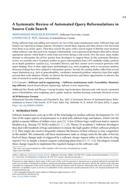 A Systematic Review of Automated Query Reformulations in Source Code
  Search