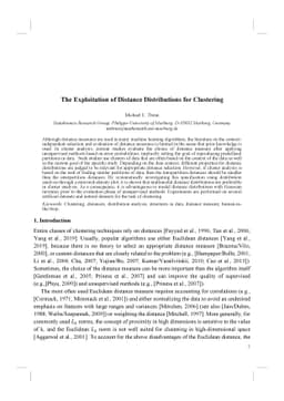 The Exploitation of Distance Distributions for Clustering