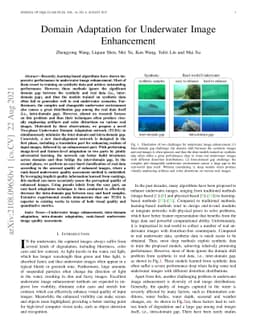 Domain Adaptation for Underwater Image Enhancement
