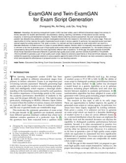 ExamGAN and Twin-ExamGAN for Exam Script Generation
