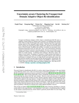 Uncertainty-aware Clustering for Unsupervised Domain Adaptive Object
  Re-identification