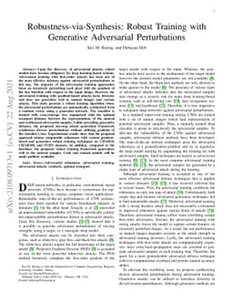 Robustness-via-Synthesis: Robust Training with Generative Adversarial
  Perturbations