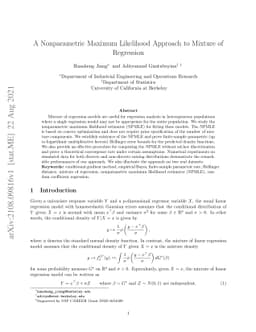 A Nonparametric Maximum Likelihood Approach to Mixture of Regression