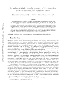 On a class of Sobolev tests for symmetry of directions, their detection
  thresholds, and asymptotic powers