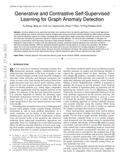 Generative and Contrastive Self-Supervised Learning for Graph Anomaly
  Detection