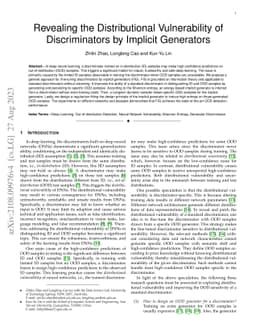 Revealing the Distributional Vulnerability of Discriminators by Implicit
  Generators