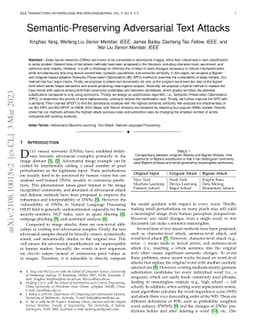 Semantic-Preserving Adversarial Text Attacks