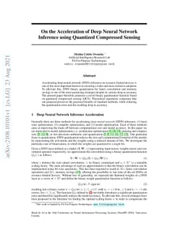On the Acceleration of Deep Neural Network Inference using Quantized
  Compressed Sensing