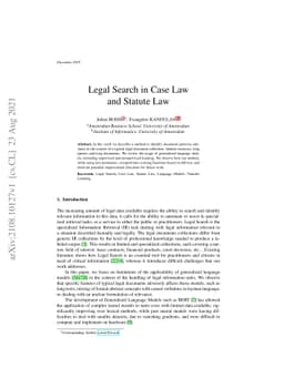 Legal Search in Case Law and Statute Law