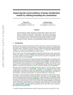 Improving the trustworthiness of image classification models by
  utilizing bounding-box annotations