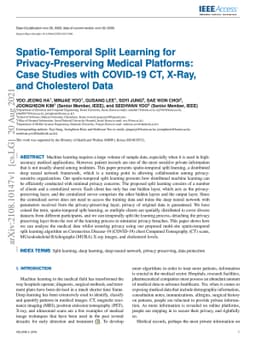 Spatio-Temporal Split Learning for Privacy-Preserving Medical Platforms:
  Case Studies with COVID-19 CT, X-Ray, and Cholesterol Data