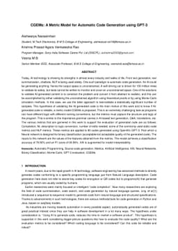 CGEMs: A Metric Model for Automatic Code Generation using GPT-3