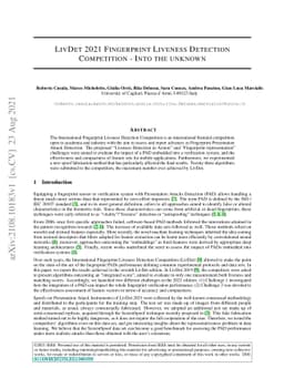 LivDet 2021 Fingerprint Liveness Detection Competition -- Into the
  unknown