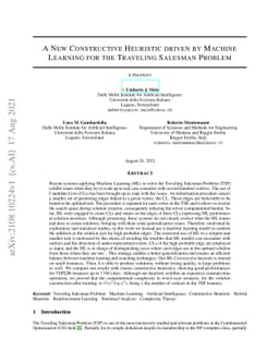 A New Constructive Heuristic driven by Machine Learning for the
  Traveling Salesman Problem