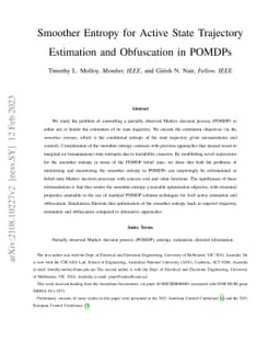 Smoother Entropy for Active State Trajectory Estimation and Obfuscation
  in POMDPs