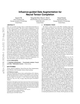 Influence-guided Data Augmentation for Neural Tensor Completion