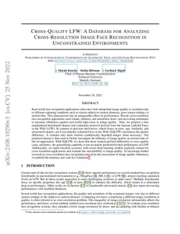 Cross-Quality LFW: A Database for Analyzing Cross-Resolution Image Face
  Recognition in Unconstrained Environments