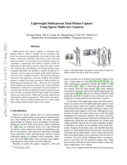 Lightweight Multi-person Total Motion Capture Using Sparse Multi-view
  Cameras