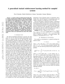 A generalized stacked reinforcement learning method for sampled systems