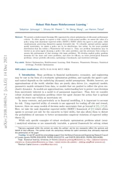 Robust Risk-Aware Reinforcement Learning