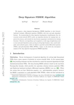 Deep Signature FBSDE Algorithm