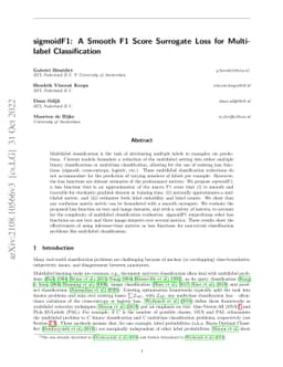sigmoidF1: A Smooth F1 Score Surrogate Loss for Multilabel
  Classification