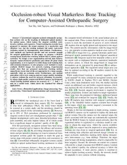 Occlusion-robust Visual Markerless Bone Tracking for Computer-Assisted
  Orthopaedic Surgery