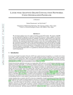 Layer-wise Adaptive Graph Convolution Networks Using Generalized
  Pagerank