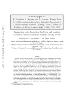 Energy time series forecasting-Analytical and empirical assessment of
  conventional and machine learning models