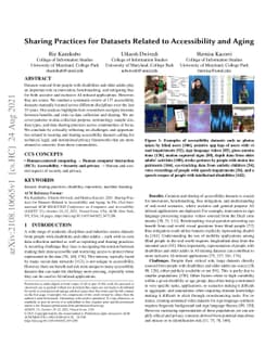 Sharing Practices for Datasets Related to Accessibility and Aging