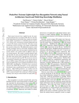PocketNet: Extreme Lightweight Face Recognition Network using Neural
  Architecture Search and Multi-Step Knowledge Distillation