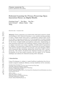 Federated Learning for Privacy-Preserving Open Innovation Future on
  Digital Health