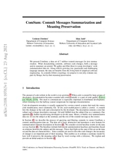 ComSum: Commit Messages Summarization and Meaning Preservation