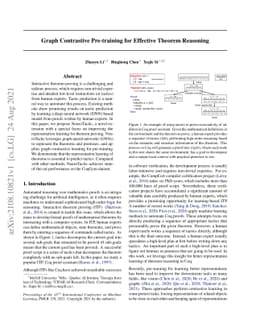 Graph Contrastive Pre-training for Effective Theorem Reasoning